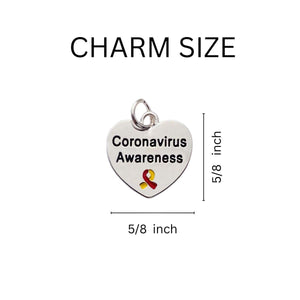 12 Coronavirus (COVID - 19) Awareness Heart Partial Beaded Bracelet - Fundraising For A Cause