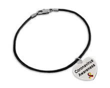 Load image into Gallery viewer, 12 Coronavirus (COVID - 19) Awareness Leather Cord Bracelets - Fundraising For A Cause