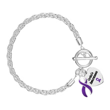 Load image into Gallery viewer, 12 Crohn&#39;s Disease Purple Ribbon Rope Bracelets - Fundraising For A Cause