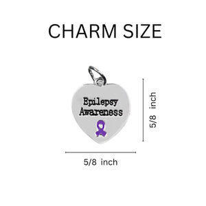 12 Epilepsy Heart Retractable Charm Bracelets - Fundraising For A Cause