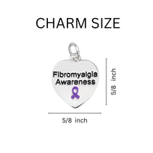 Load image into Gallery viewer, 12 Fibromyalgia Awareness Heart Leather Cord Bracelets - Fundraising For A Cause