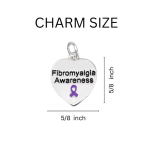 12 Fibromyalgia Awareness Heart Leather Cord Bracelets - Fundraising For A Cause