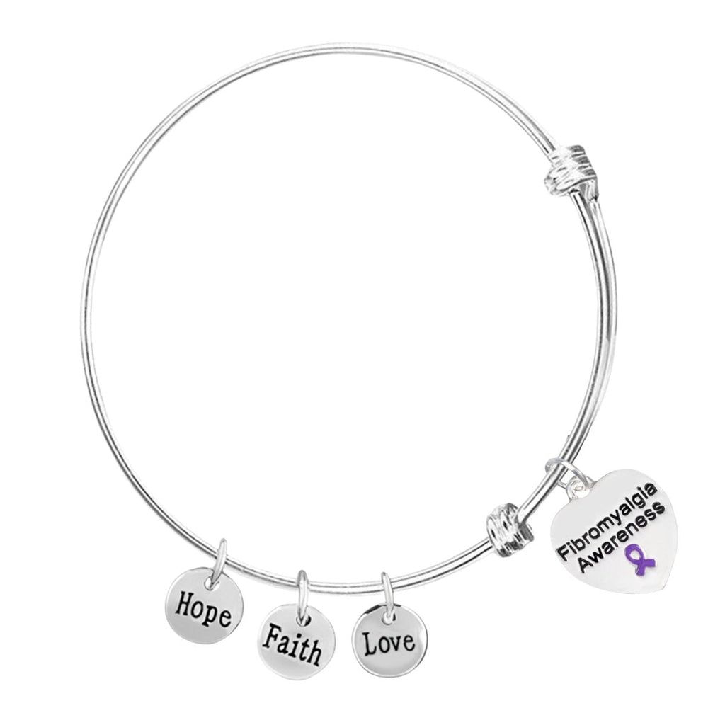 12 Fibromyalgia Heart Retractable Charm Bracelets - Fundraising For A Cause