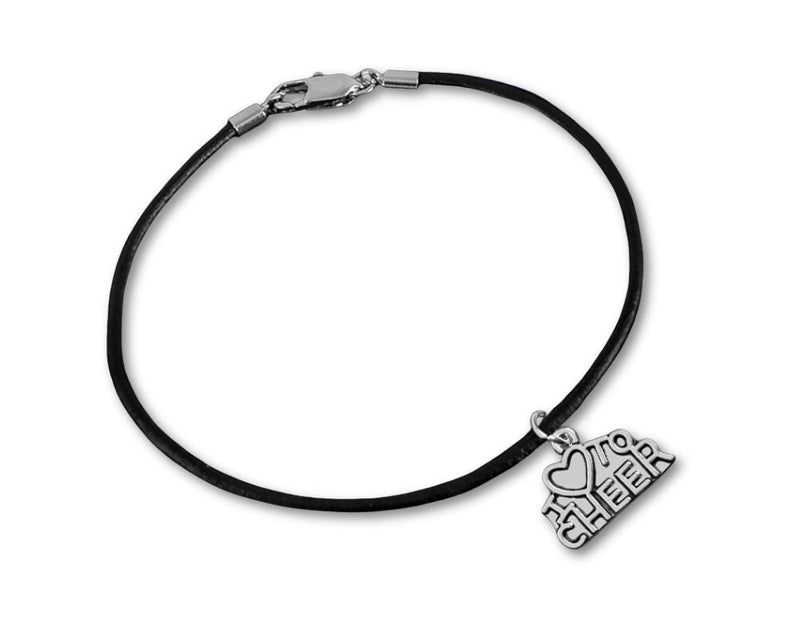 12 I Love To Cheer Leather Cord Bracelets - Fundraising For A Cause