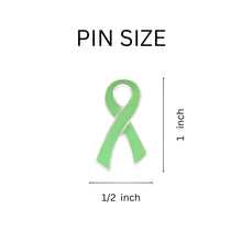 Load image into Gallery viewer, 12 Large Flat Light Green Ribbon Awareness Pin - Fundraising For A Cause