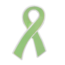 Load image into Gallery viewer, 12 Large Flat Light Green Ribbon Awareness Pin - Fundraising For A Cause