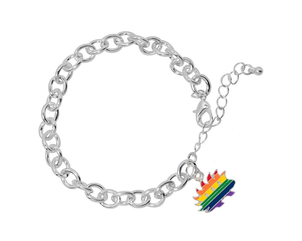 12 Libertarian Rainbow Porcupine Chunky Charm Bracelets - Fundraising For A Cause