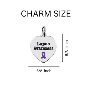 12 Lupus Awareness Heart Leather Cord Bracelets - Fundraising For A Cause