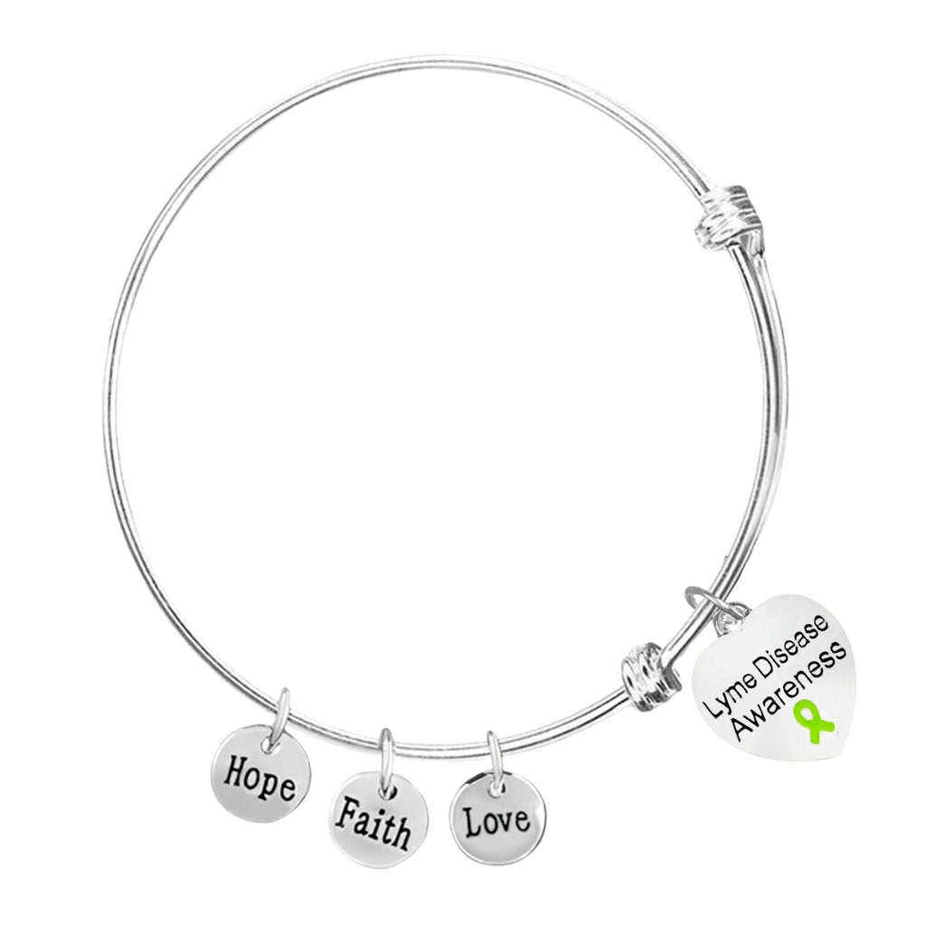 12 Lyme Disease Awareness Retractable Charm Bracelets - Fundraising For A Cause