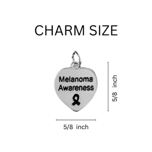 12 Melanoma Black Ribbon Rope Bracelets - Fundraising For A Cause