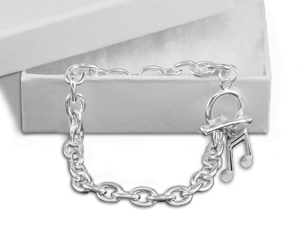 12 Music Note Chunky Charm Bracelet - Fundraising For A Cause