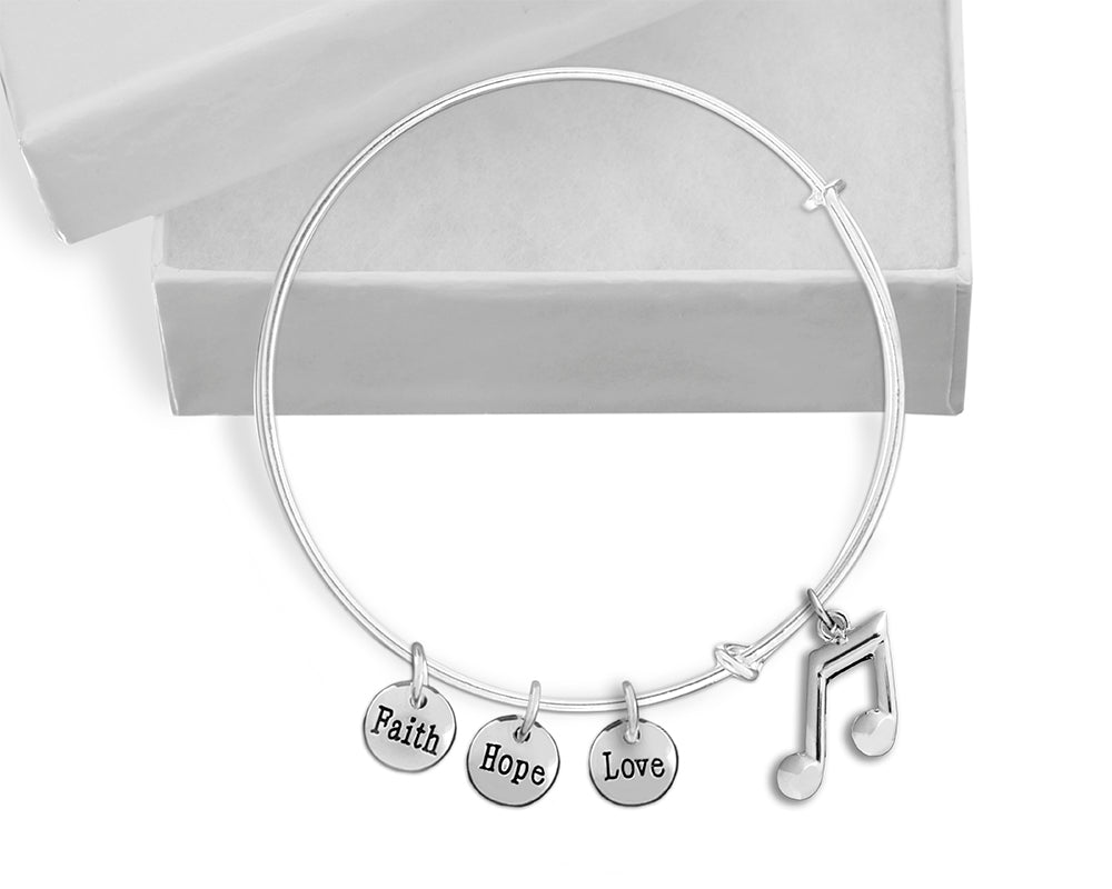 12 Music Note Retractable Charm Bracelet - Fundraising For A Cause