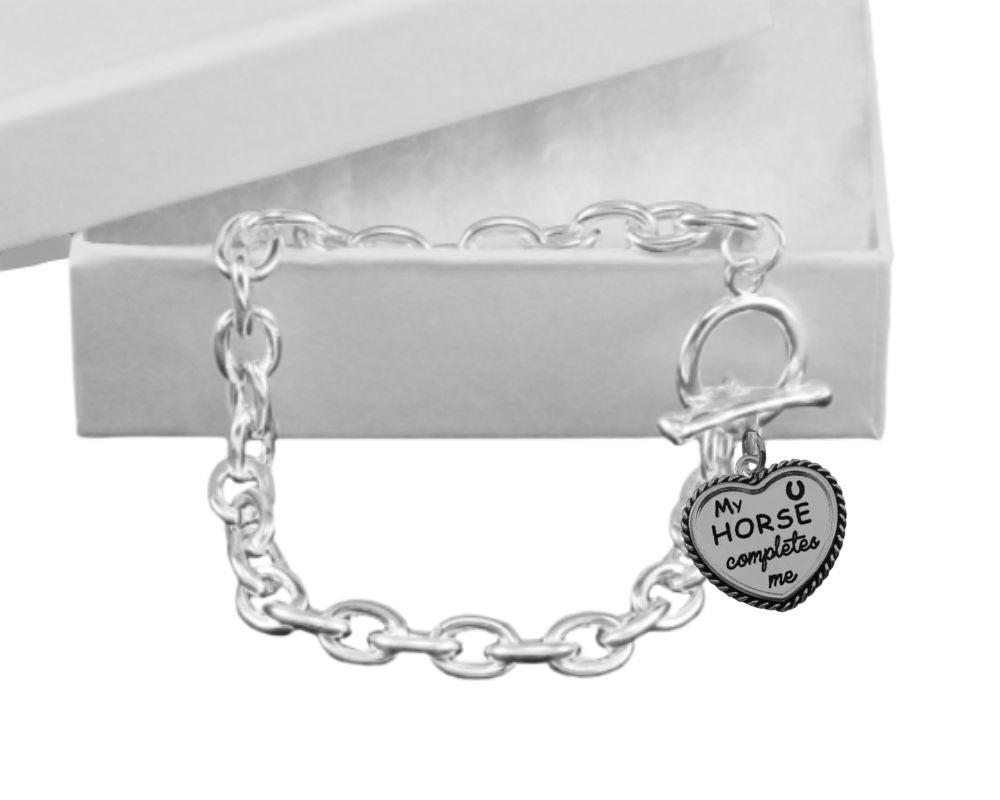 12 My Horse Completes Me Chain Link Style Bracelets - Fundraising For A Cause