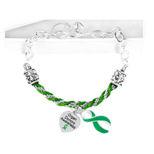 Load image into Gallery viewer, 12 Organ Donors Green Ribbon Partial Rope Bracelets - Fundraising For A Cause