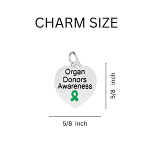 12 Organ Donors Green Ribbon Rope Bracelet - Fundraising For A Cause