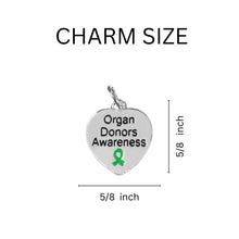 Load image into Gallery viewer, 12 Organ Donors Heart Retractable Charm Bracelets - Fundraising For A Cause