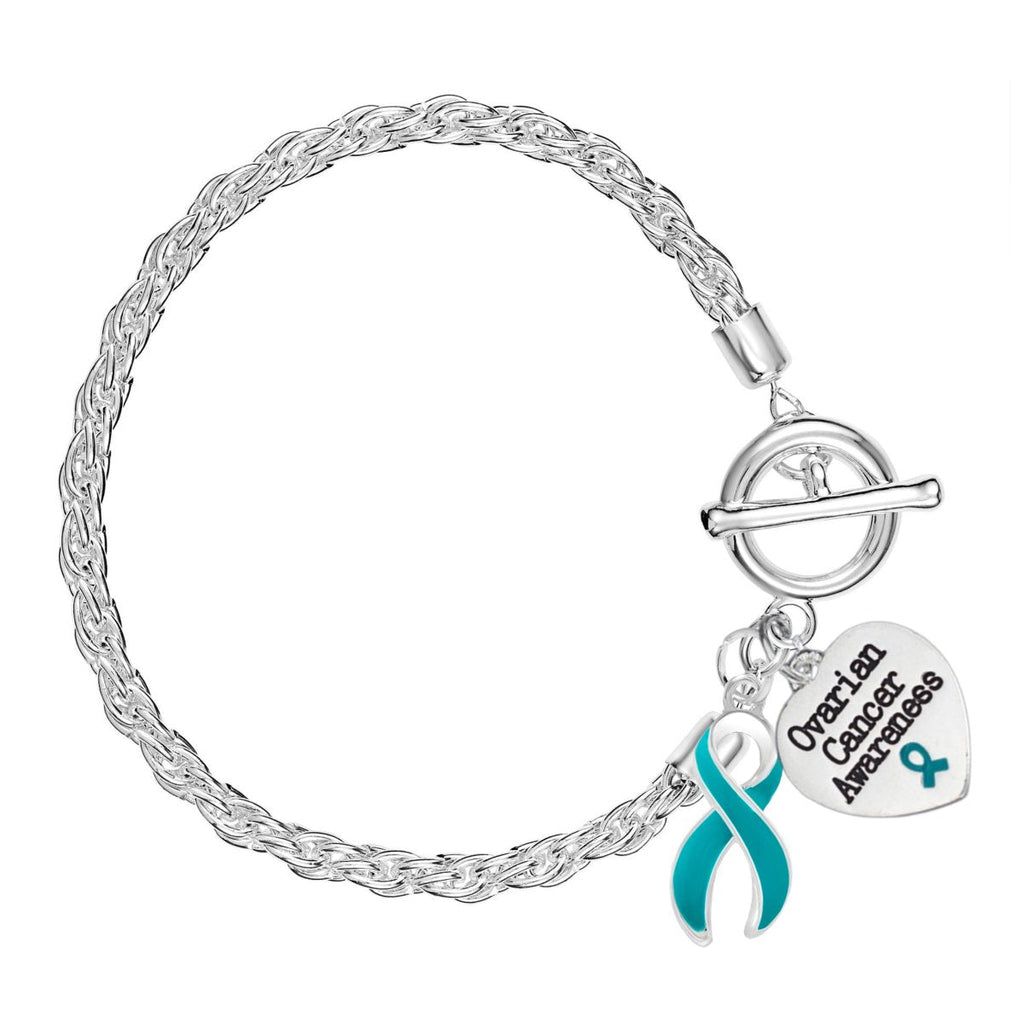 12 Ovarian Cancer Heart Charm Rope Bracelets - Fundraising For A Cause