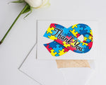 12 Pack Autism Ribbon Thank You Cards (12 Cards/Pack) - Fundraising For A Cause