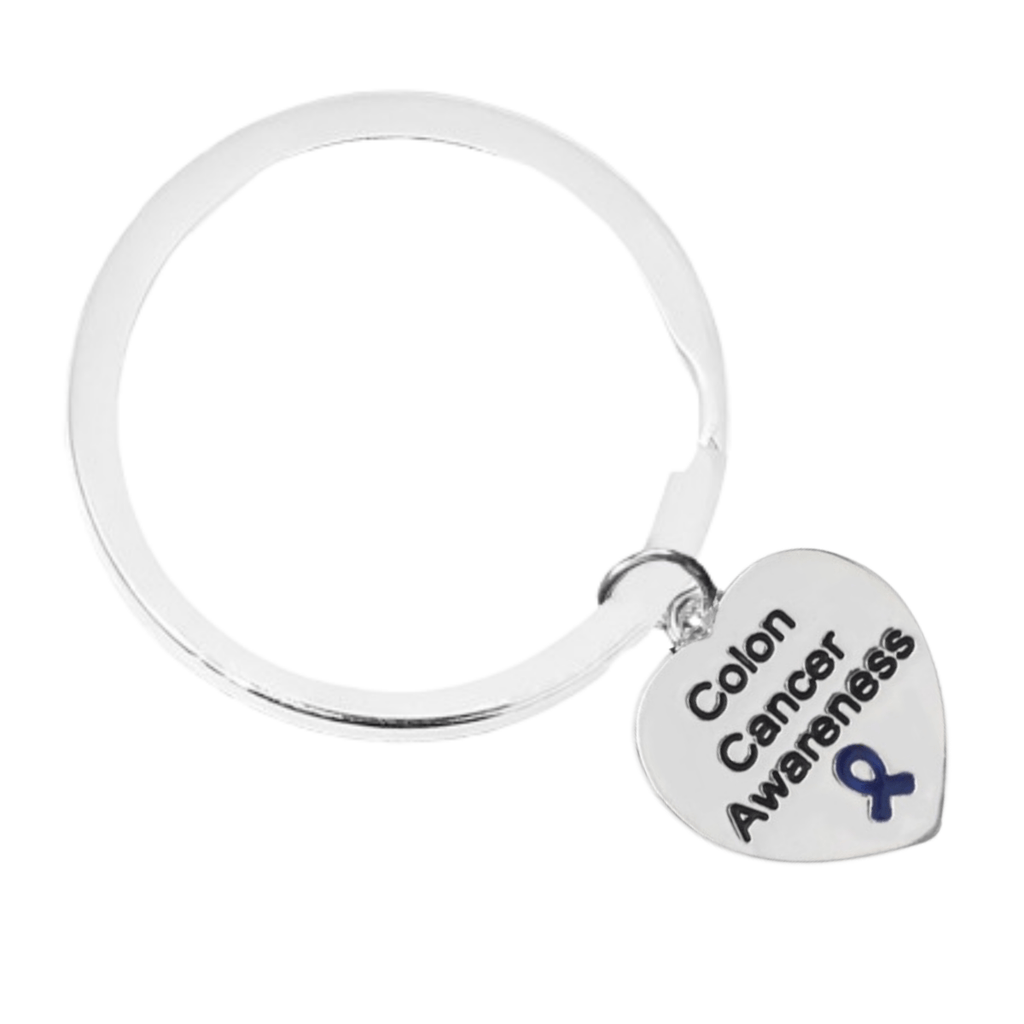 12 Pack Colon Cancer Awareness Heart Split Style Key Chains (12 Key Chains) - Fundraising For A Cause