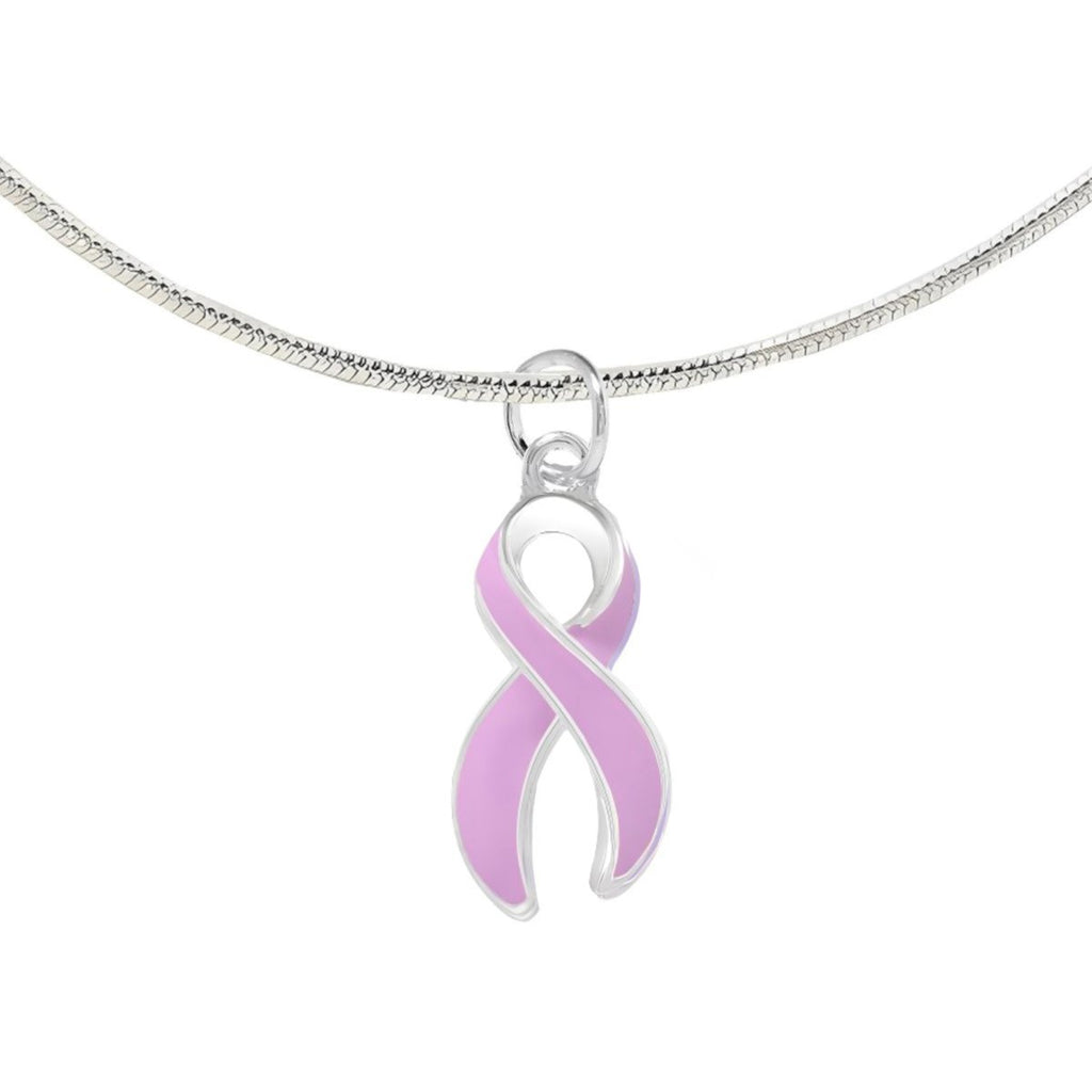 12 Pack Large Lavender Ribbon Necklaces (12 Necklaces) - Fundraising For A Cause