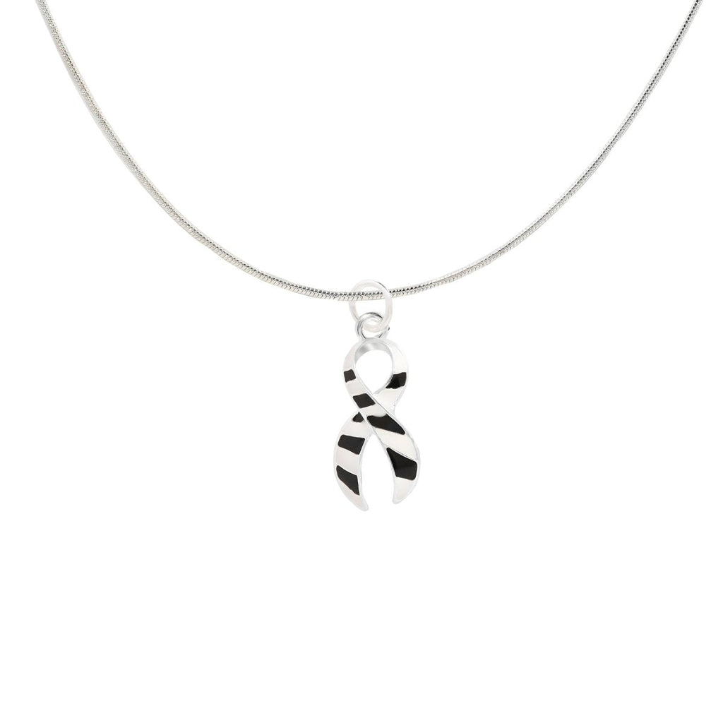 12 Pack Large Zebra Print Ribbon Necklaces (12 Necklaces) - Fundraising For A Cause