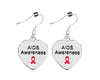 12 Pairs AIDS Awareness Heart Earrings - Fundraising For A Cause