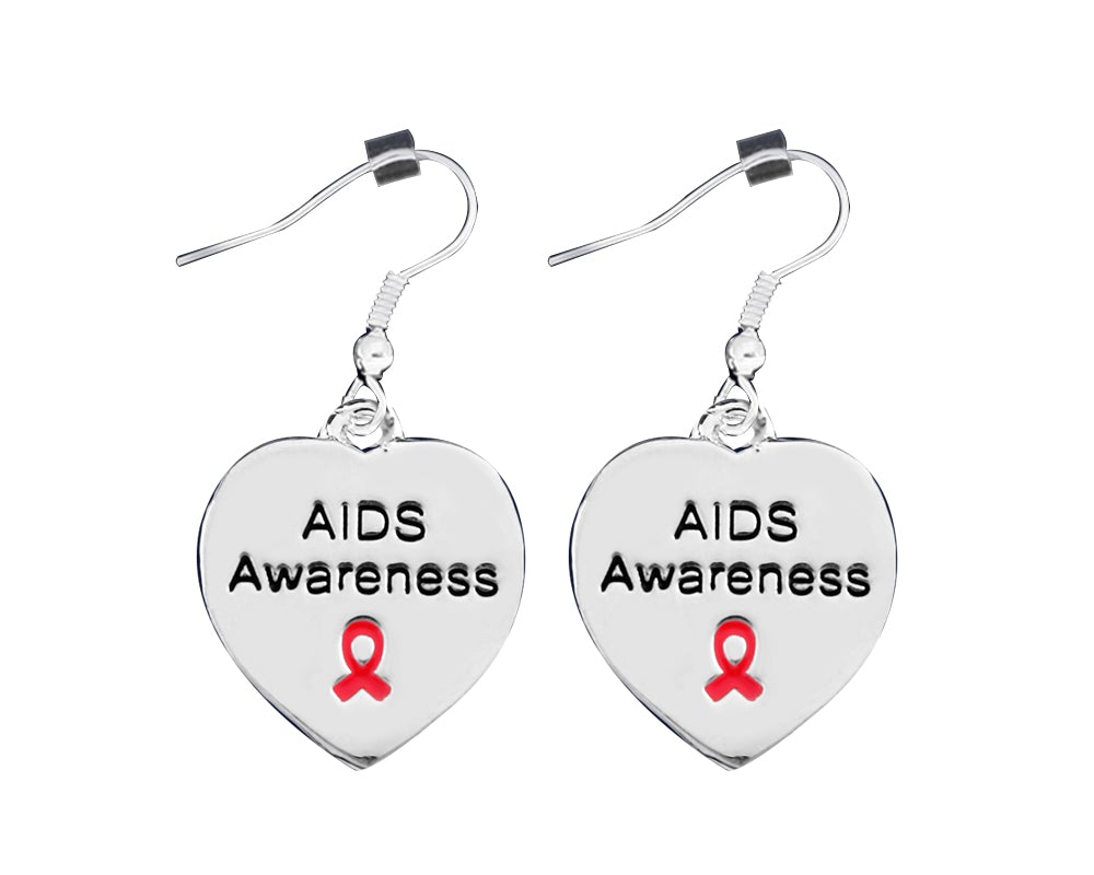 12 Pairs AIDS Awareness Heart Earrings - Fundraising For A Cause