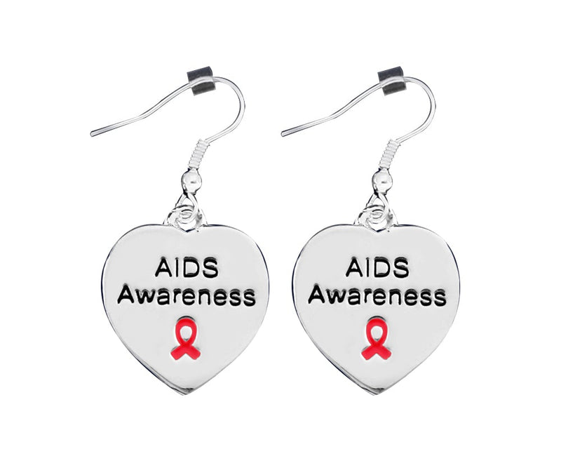 12 Pairs AIDS Awareness Heart Earrings - Fundraising For A Cause