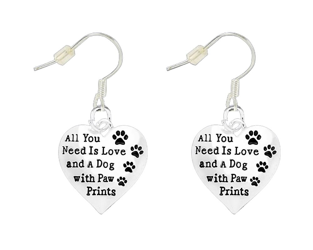 12 Pairs All You Need Is Love And A Dog Earrings - Fundraising For A Cause