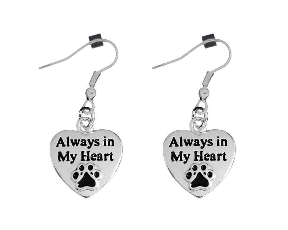 12 Pairs Always in My Heart With Paw Print Earrings - Fundraising For A Cause