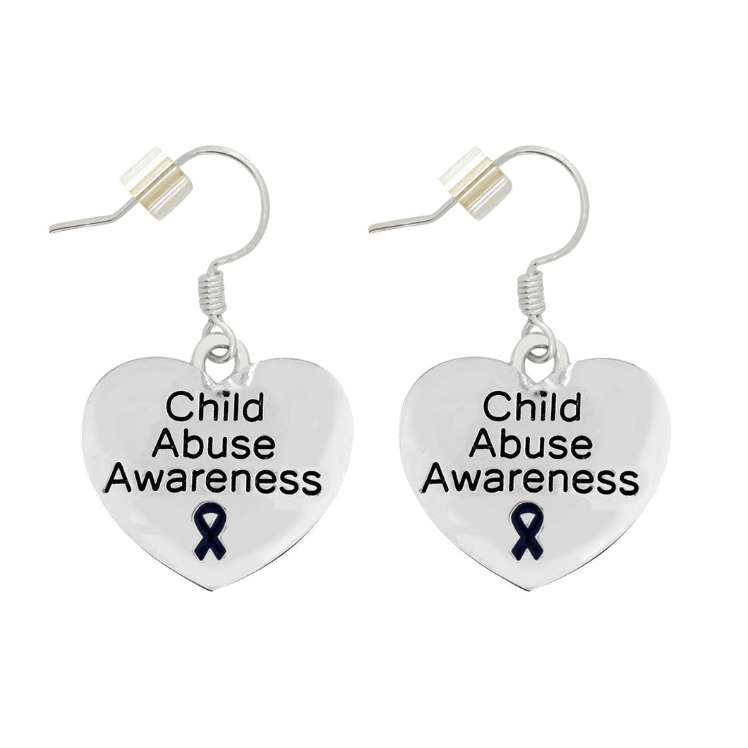 12 Pairs Child Abuse Awareness Heart Earrings - Fundraising For A Cause