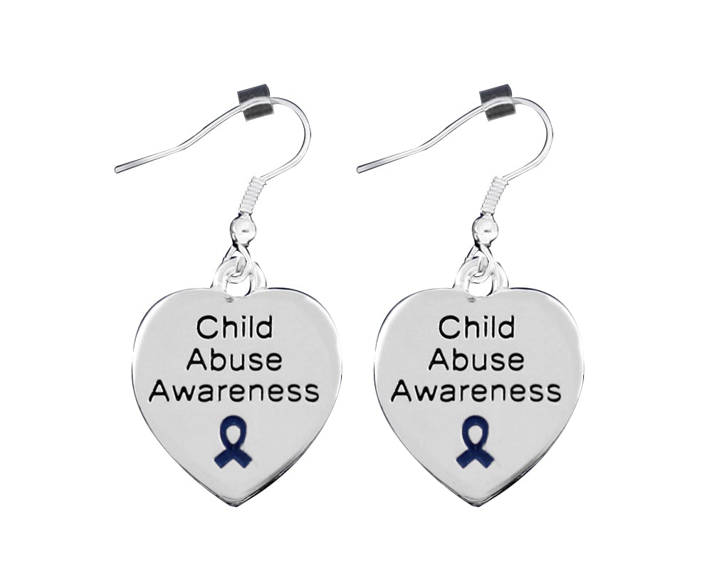 12 Pairs Child Abuse Awareness Heart Earrings - Fundraising For A Cause