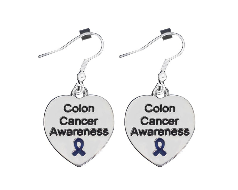 12 Pairs Colon Cancer Awareness Heart Earrings - Fundraising For A Cause