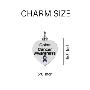 12 Pairs Colon Cancer Awareness Heart Earrings - Fundraising For A Cause