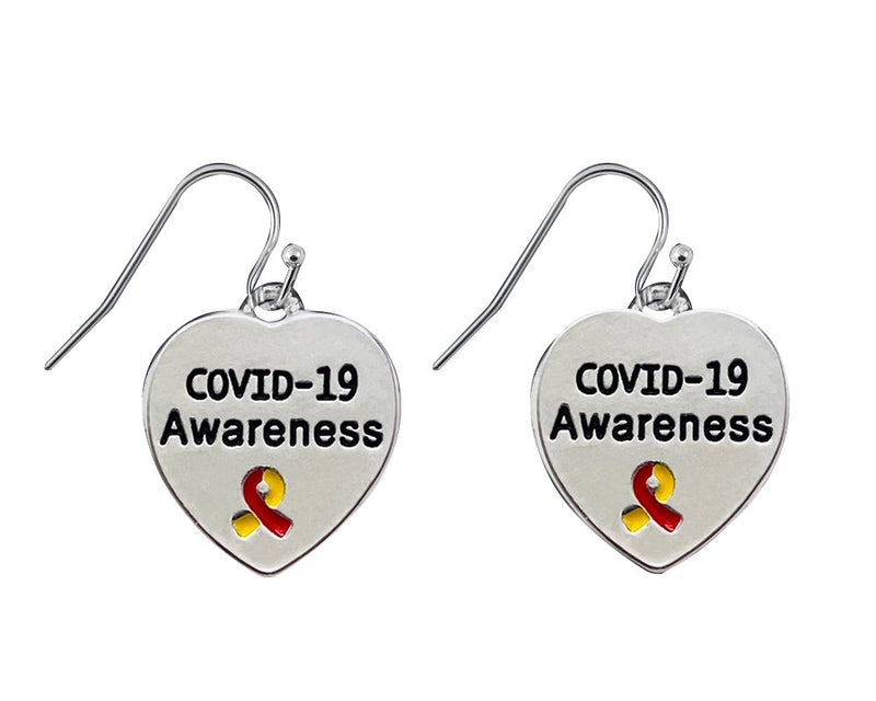 12 Pairs Coronavirus (COVID - 19) Awareness Heart Earrings - Fundraising For A Cause