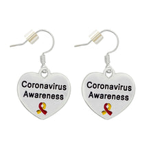 Load image into Gallery viewer, 12 Pairs Coronavirus (COVID - 19) Ribbon Heart Earrings - Fundraising For A Cause