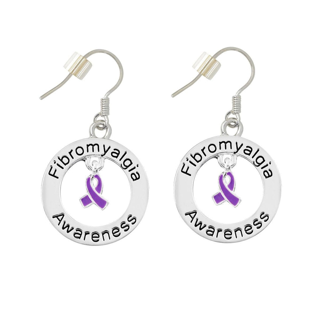 12 Pairs Fibromyalgia Awareness Hanging Earrings - Fundraising For A Cause