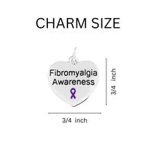 Load image into Gallery viewer, 12 Pairs Fibromyalgia Awareness Purple Ribbon Heart Earrings - Fundraising For A Cause