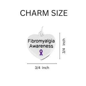 12 Pairs Fibromyalgia Awareness Purple Ribbon Heart Earrings - Fundraising For A Cause