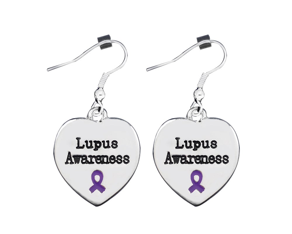 12 Pairs Lupus Awareness Heart Earrings - Fundraising For A Cause