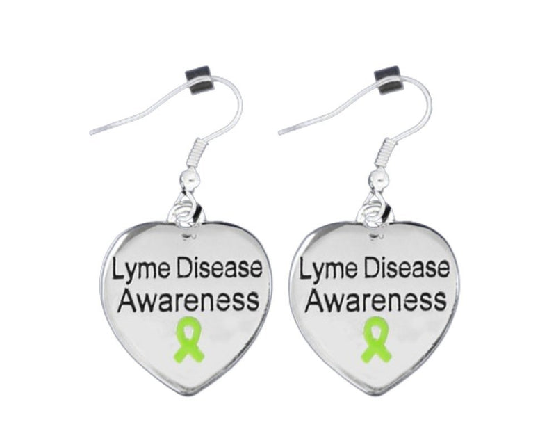 12 Pairs Lyme Disease Awareness Heart Earrings - Fundraising For A Cause