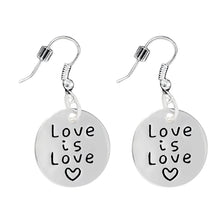 Load image into Gallery viewer, 12 Pairs Pairs Silver Circle Love Is Love Hanging Earrings - Fundraising For A Cause