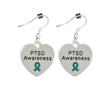 Load image into Gallery viewer, 12 Pairs PTSD, Post Traumatic Stress Disorder Awareness Heart Earrings - Fundraising For A Cause