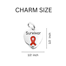 Load image into Gallery viewer, 12 Pairs Red Ribbon Survivor Awareness Heart Earrings - Fundraising For A Cause