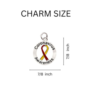 12 Pairs Round Coronavirus (COVID - 19) Awareness Earrings - Fundraising For A Cause