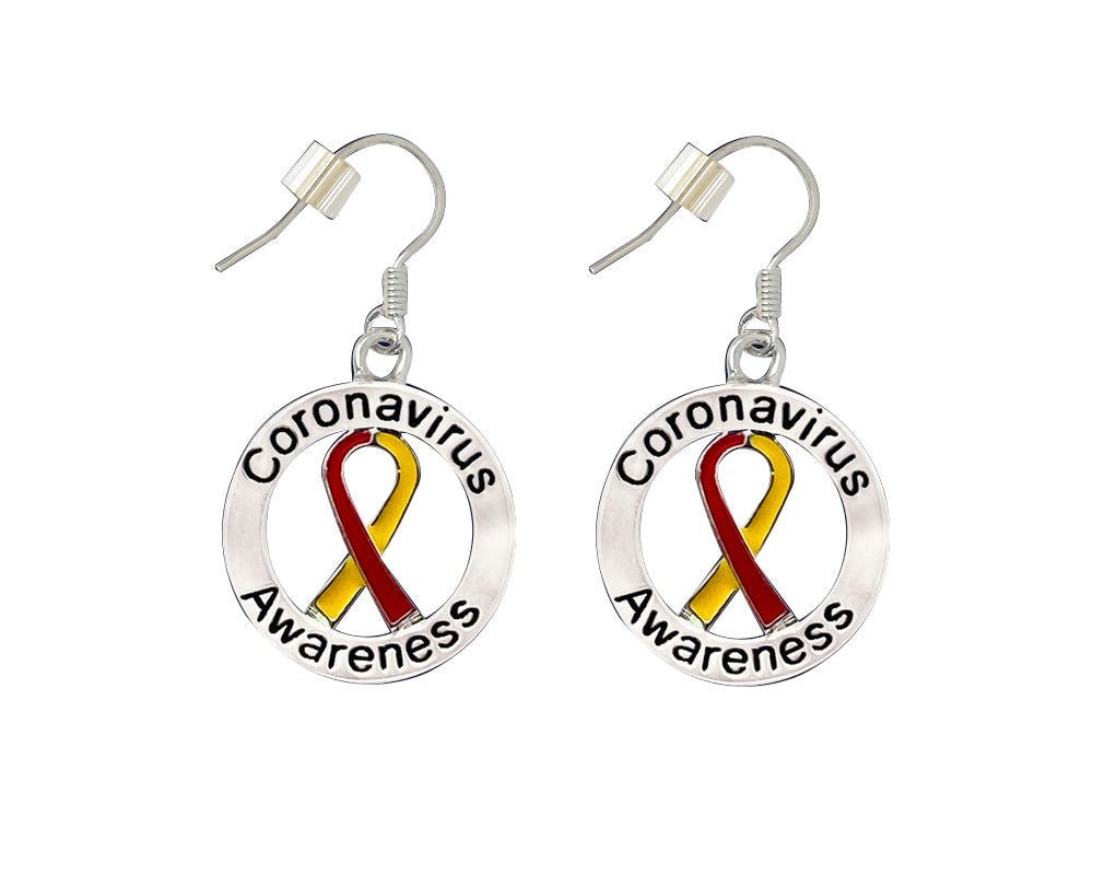 12 Pairs Round Coronavirus (COVID - 19) Awareness Earrings - Fundraising For A Cause