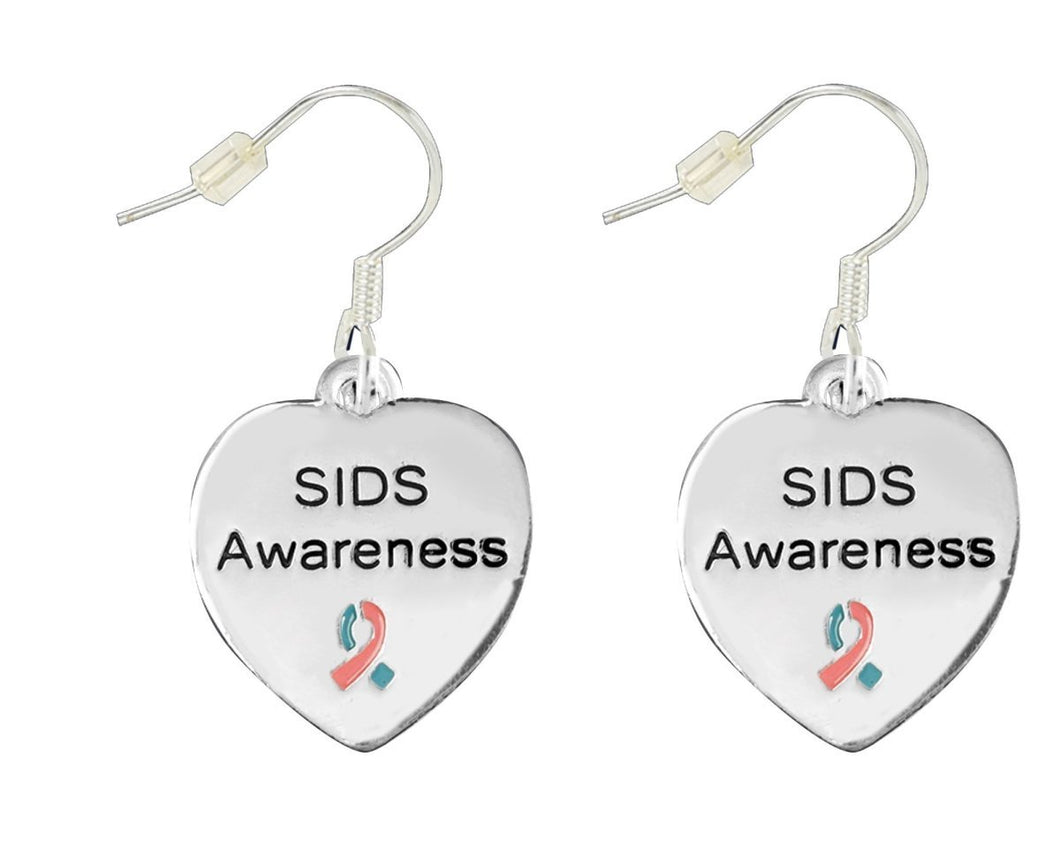 12 Pairs SIDS Awareness Heart Earrings - Fundraising For A Cause