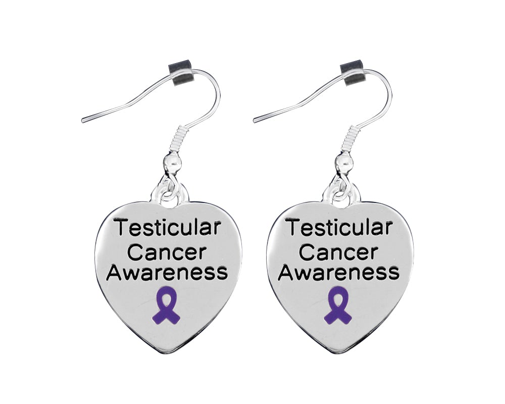 12 Pairs Testicular Cancer Awareness Heart Earrings - Fundraising For A Cause