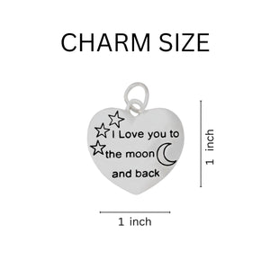 12 Pairs To The Moon and Back Heart Earrings - Fundraising For A Cause