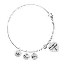 Load image into Gallery viewer, 12 Parkinson&#39;s Heart Retractable Charm Bracelets - Fundraising For A Cause